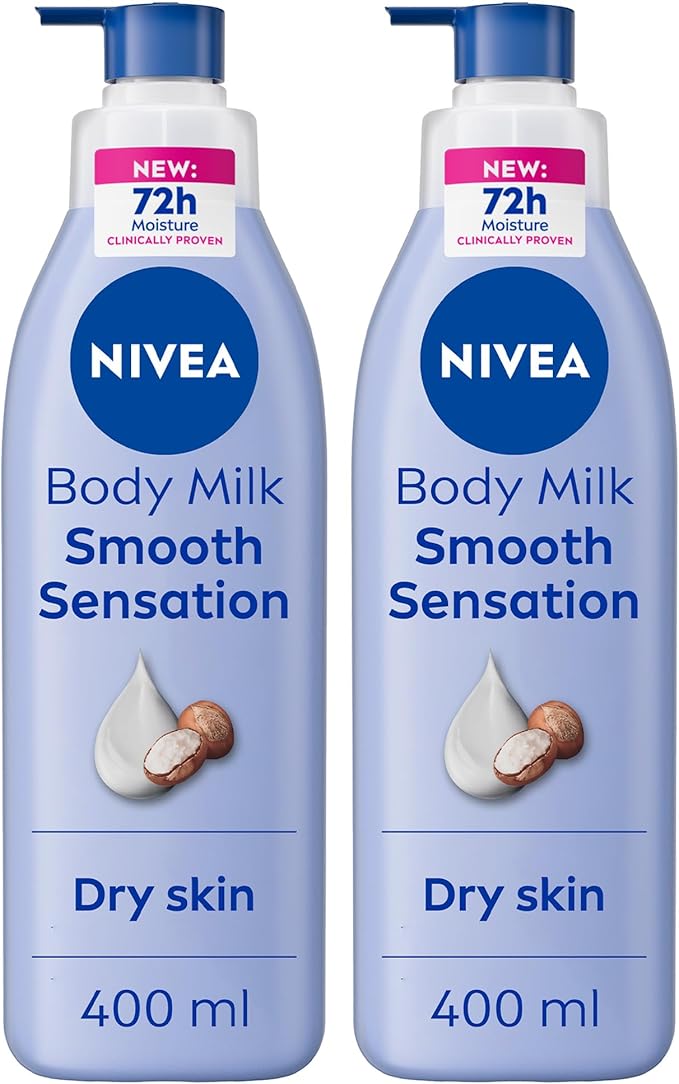 NIVEA Body Lotion for Dry Skin, Shea Smooth, with Deep Moisture Serum, 48H of Indulging Moisture Care, 2x400ml - Image 2